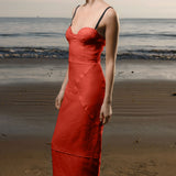 Gia Dress - Vermilion Linen - Heidi Merrick