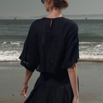 Mojave Top - Noir Tissue Linen - Heidi Merrick