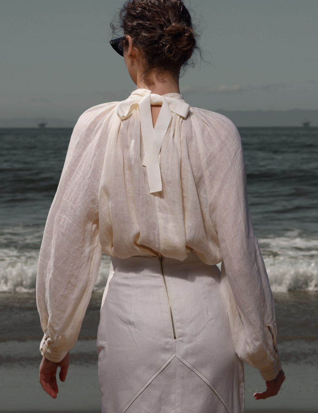 Verse Top - Ivory Tissue Linen - Heidi Merrick