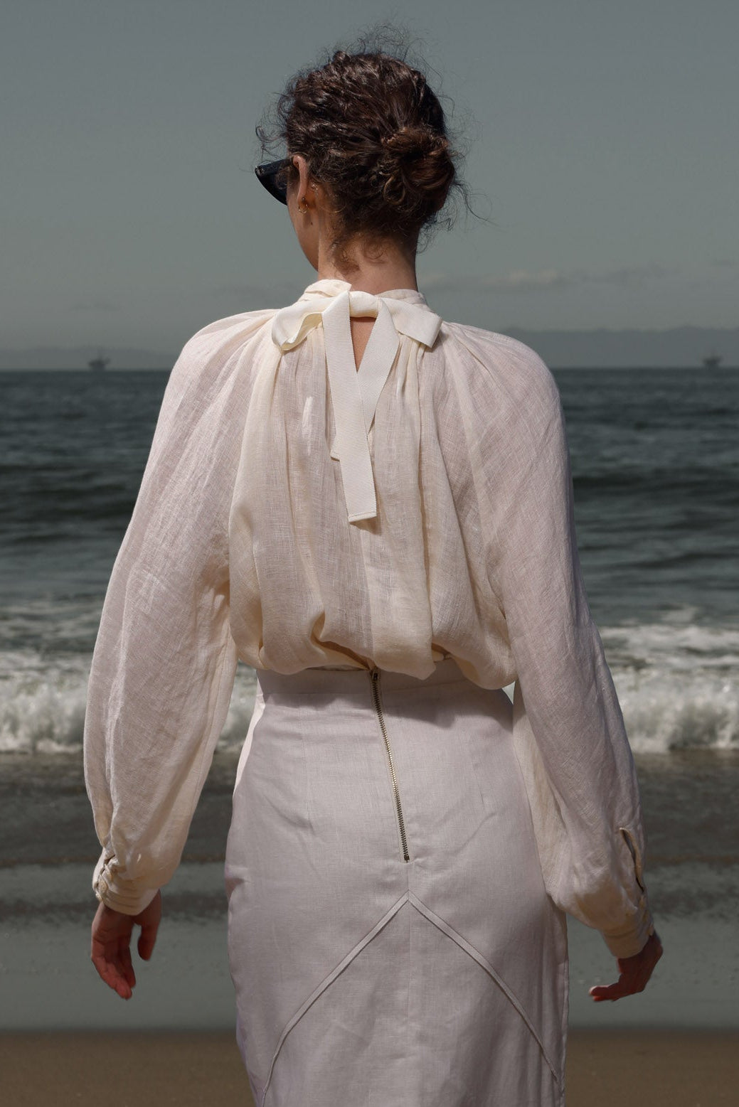 Verse Top - Ivory Tissue Linen - Heidi Merrick