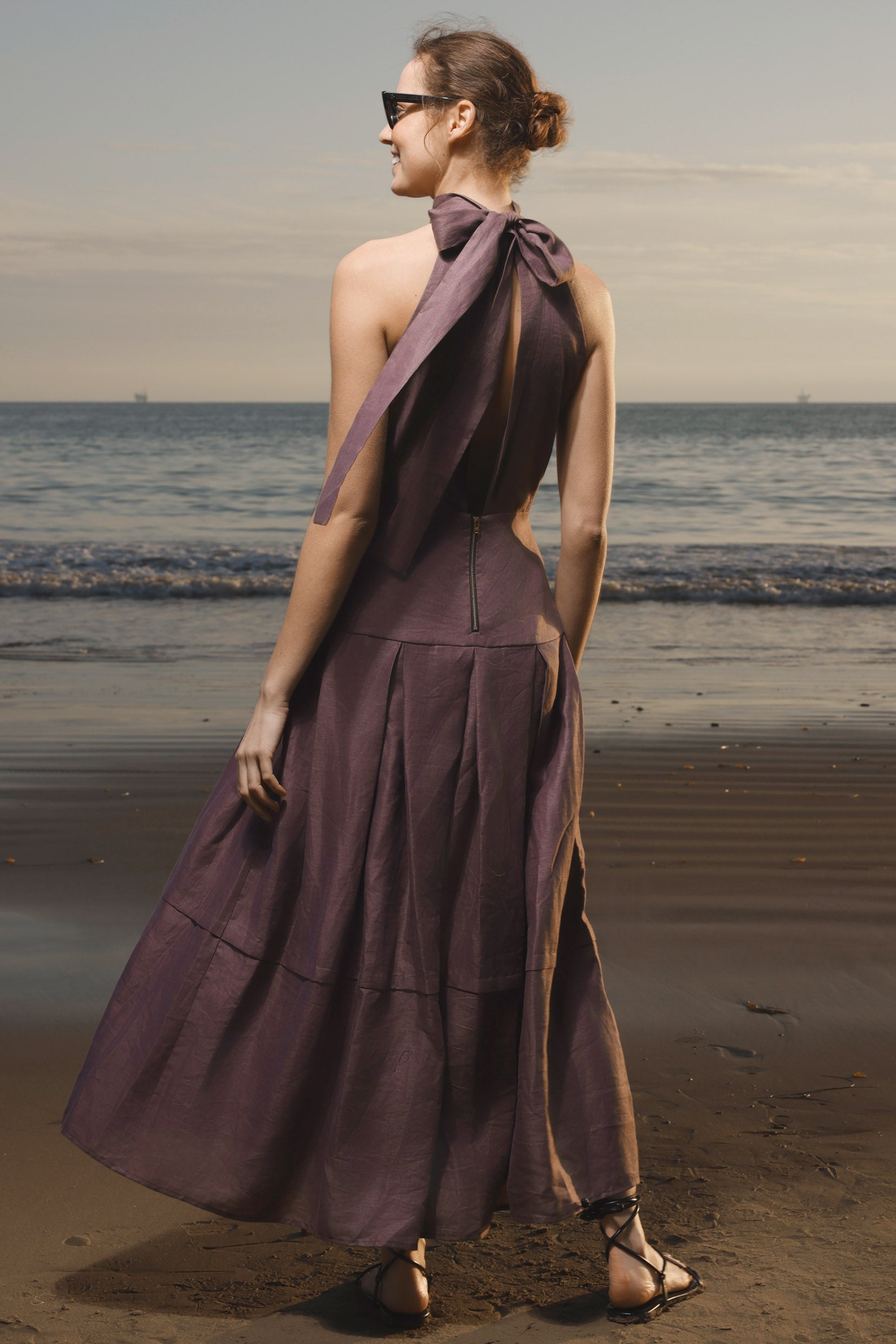 Nysa Dress - Lavender Linen - Heidi Merrick