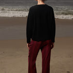 Serge Pant - Burgundy Moroccan Stripe - Heidi Merrick