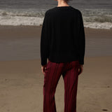 Serge Pant - Burgundy Moroccan Stripe - Heidi Merrick