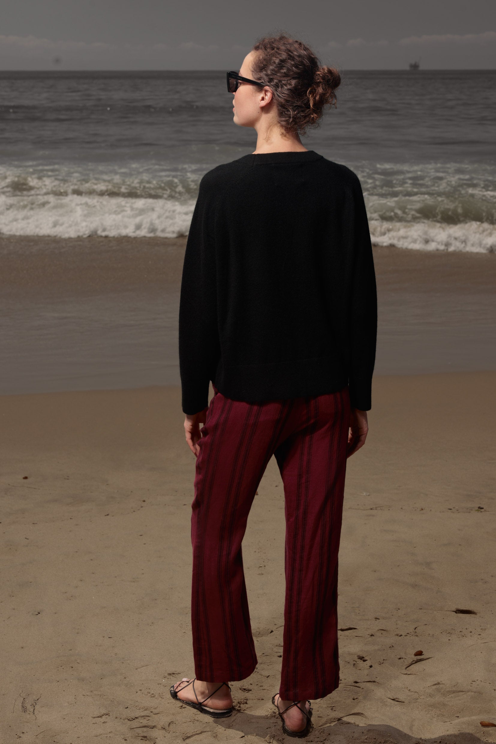 Serge Pant - Burgundy Moroccan Stripe - Heidi Merrick