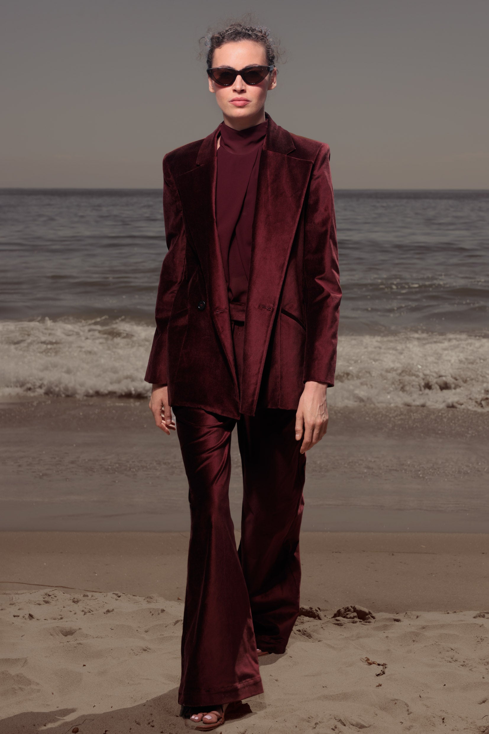 Mars Blazer - Burgundy Velvet - Heidi Merrick