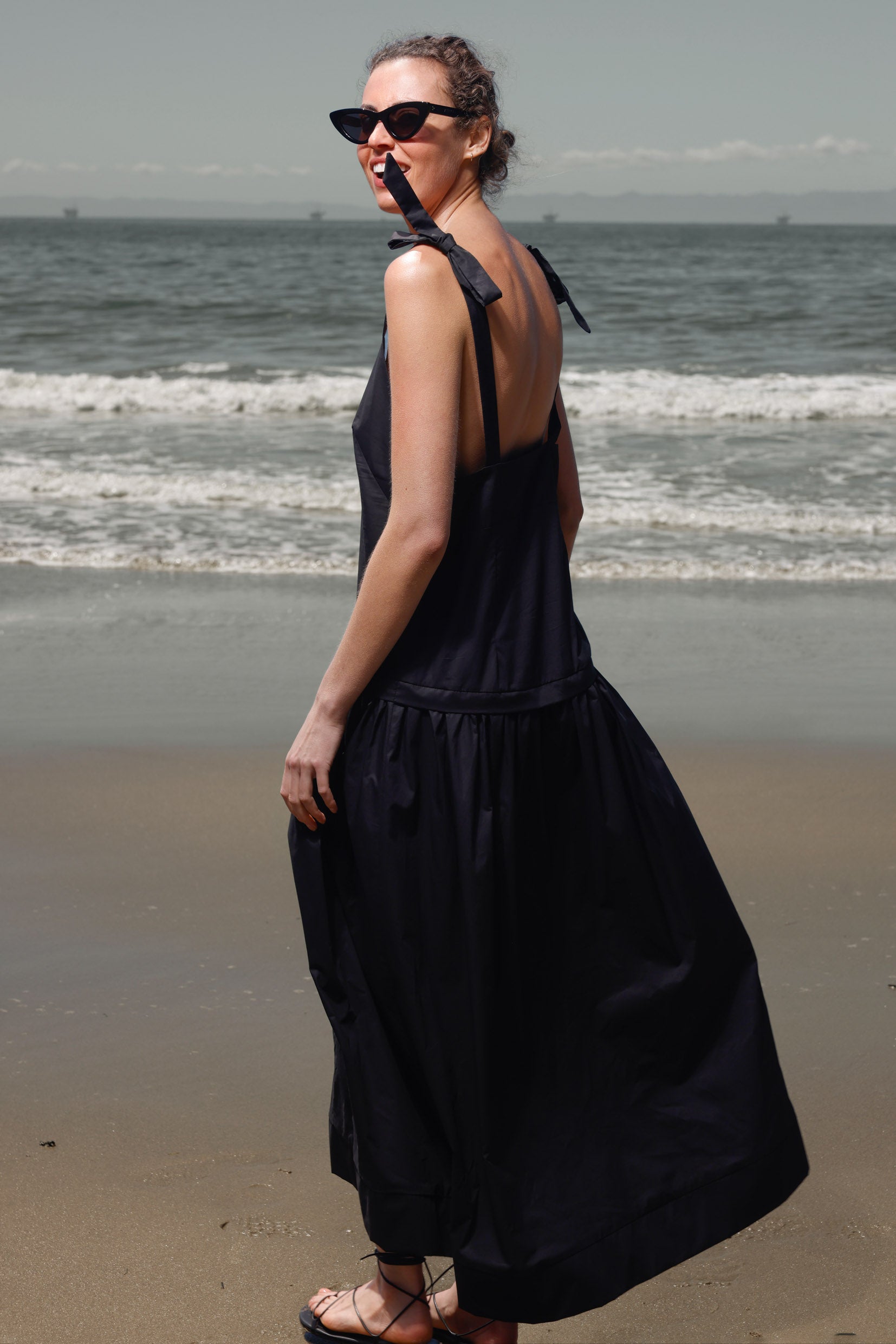 Ballerine Dress - Black Shirting - Heidi Merrick