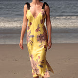 Marion Slip Dress - Yellow Batik