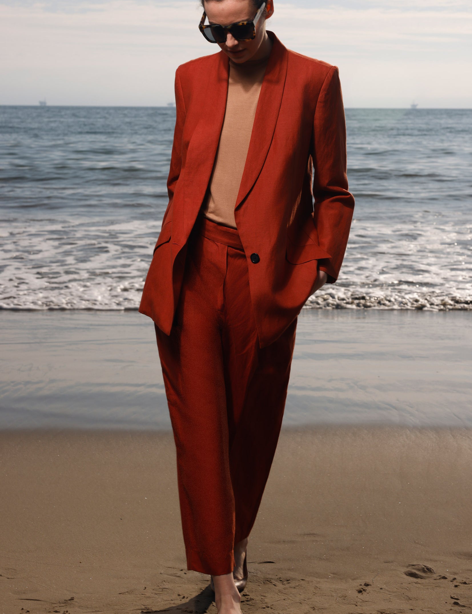Zelda Blazer - Sienna Silk & Hemp - Heidi Merrick