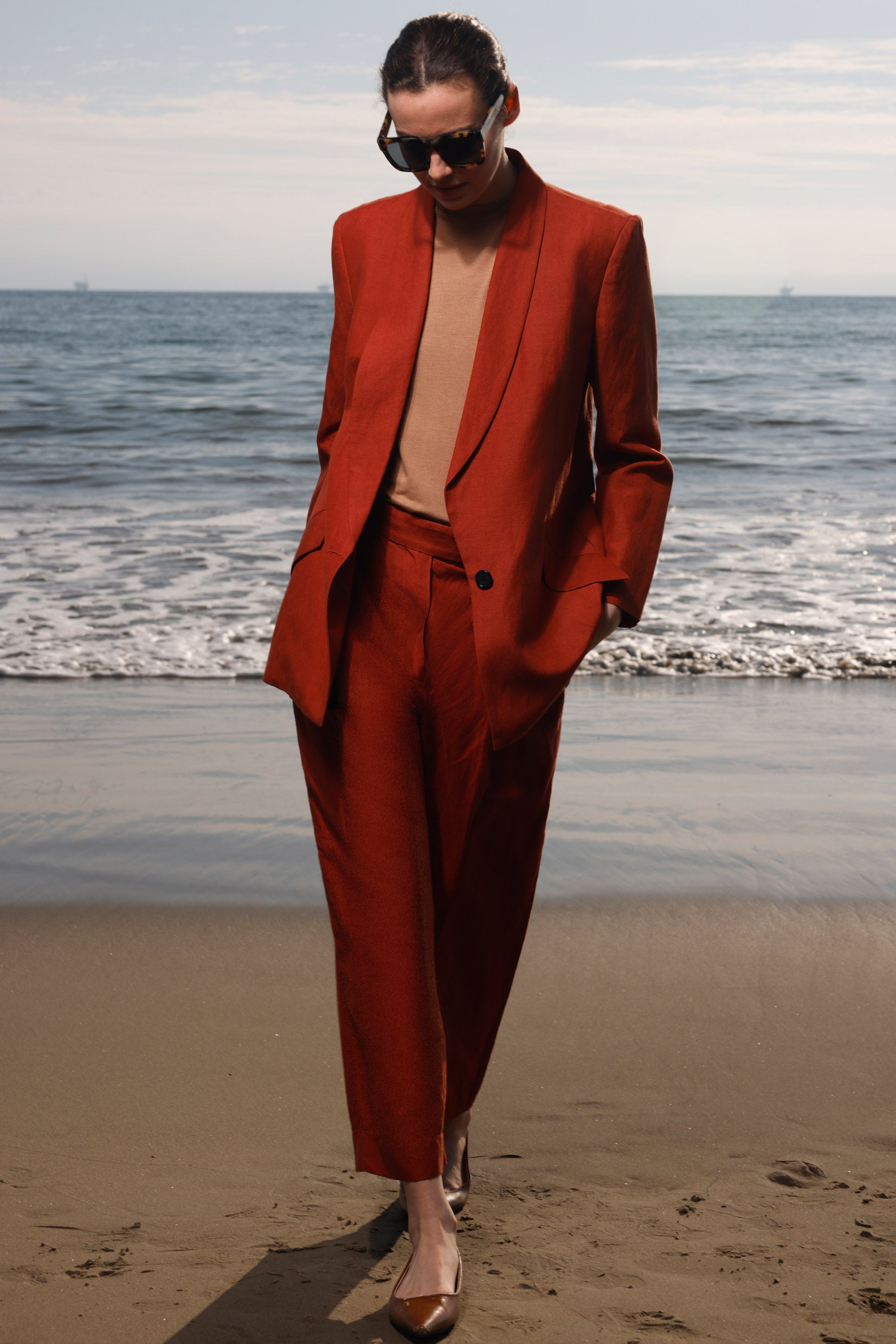 Zelda Blazer - Sienna Silk & Hemp - Heidi Merrick