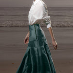 Gale Skirt - Stormy Blue Moire - Heidi Merrick