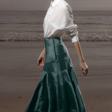 Gale Skirt - Stormy Blue Moire - Heidi Merrick