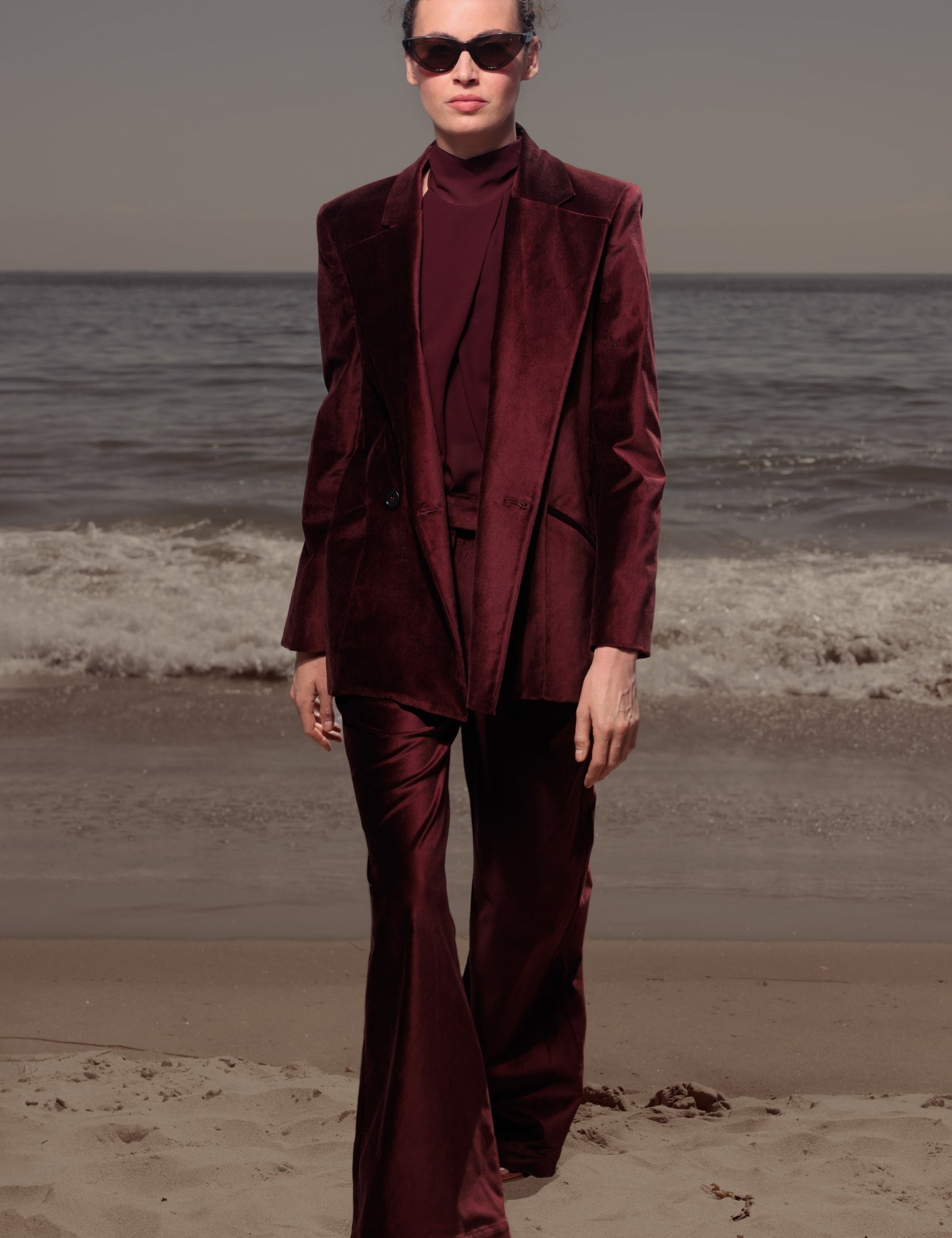 Alix Pant - Burgundy Velvet - Heidi Merrick