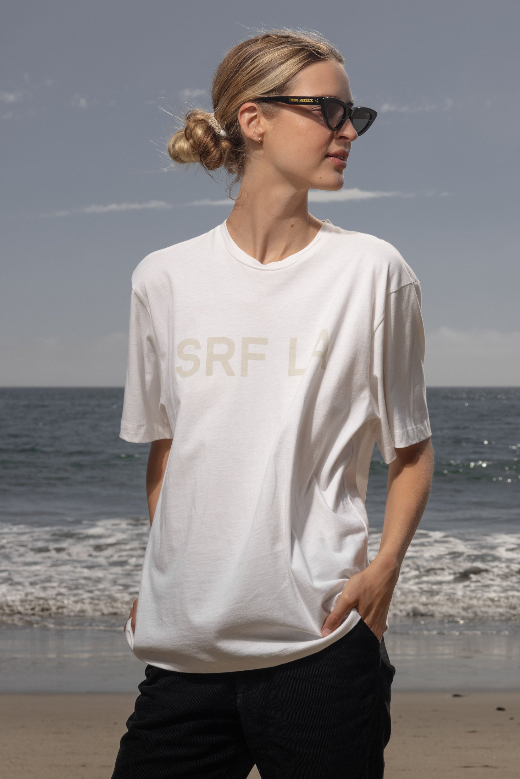 SRF LA Classic Tee - Antique Cream on White - Heidi Merrick