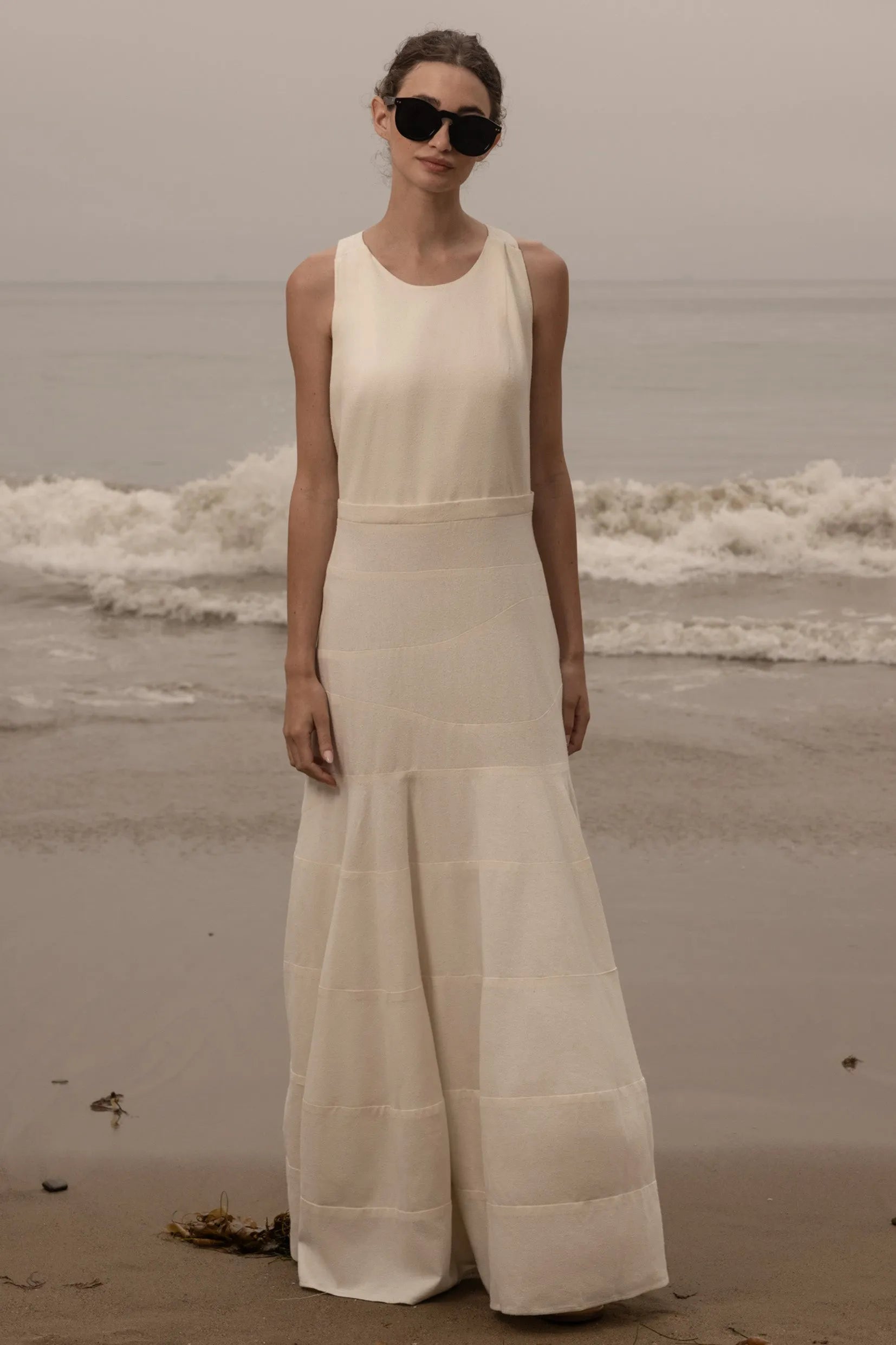 Windsor Gown - Ivory Silk Noil - Heidi Merrick
