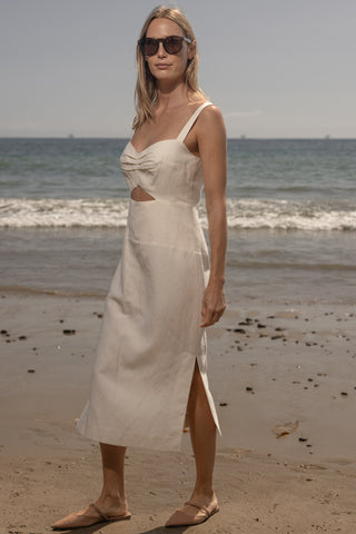 Como Dress - Ivory Silk & Hemp