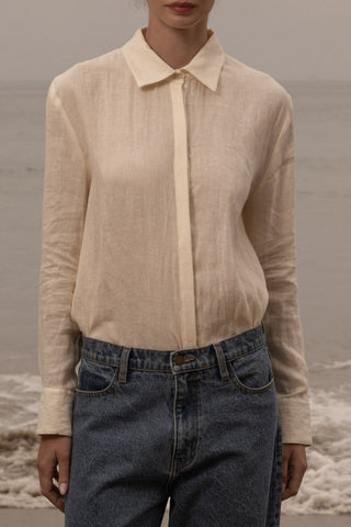 Ami Shirt - Ivory Tissue Linen