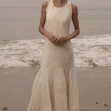 Windsor Gown - Ivory Silk Noil - Heidi Merrick