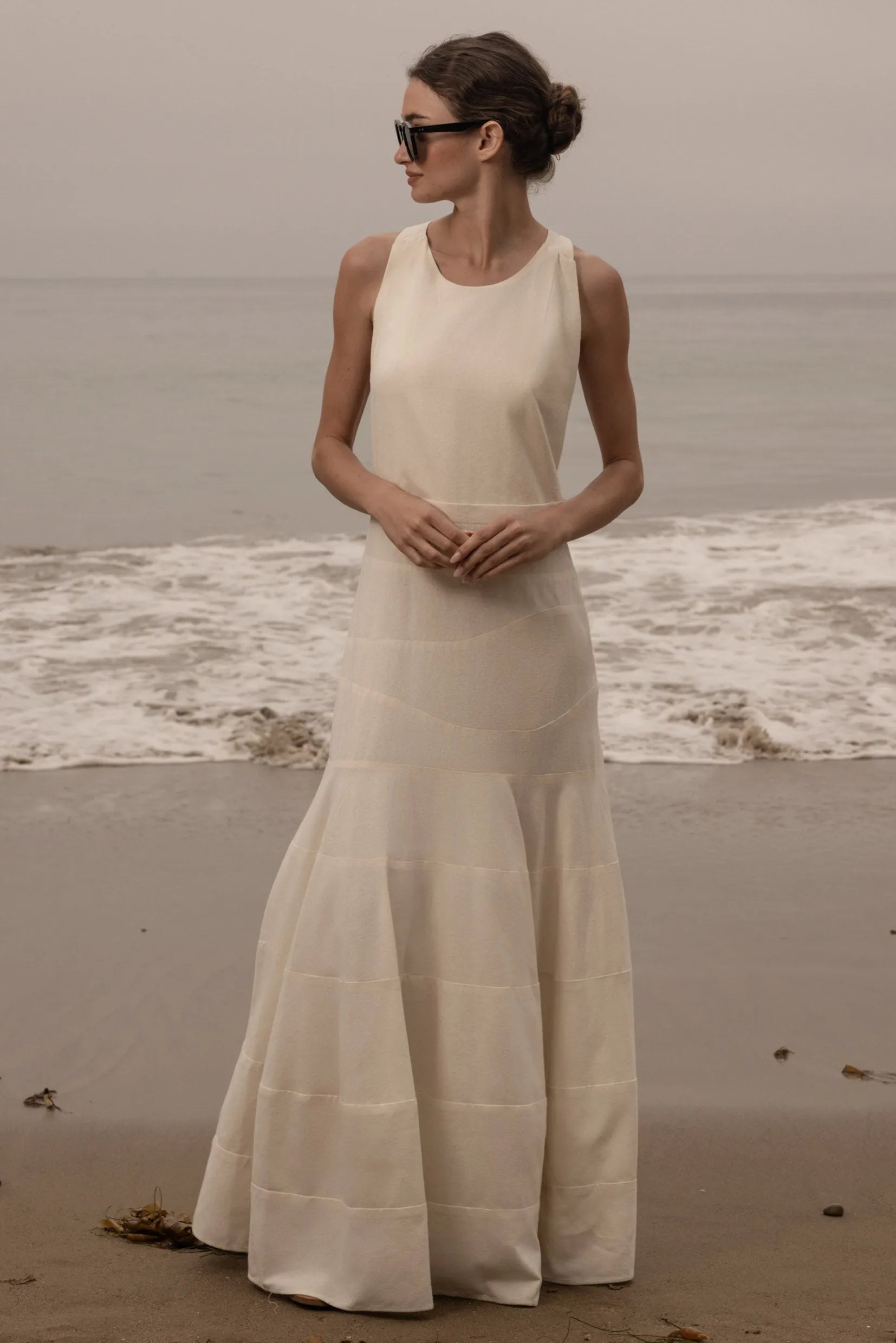 Windsor Gown - Ivory Silk Noil - Heidi Merrick