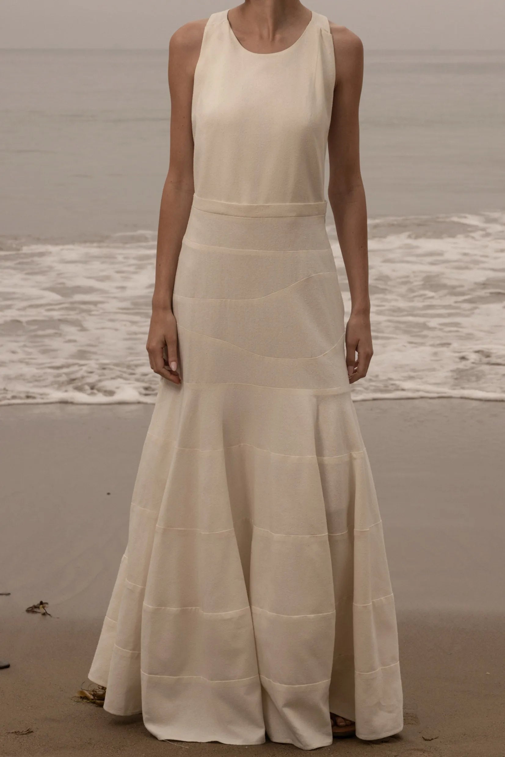Windsor Gown - Ivory Silk Noil - Heidi Merrick