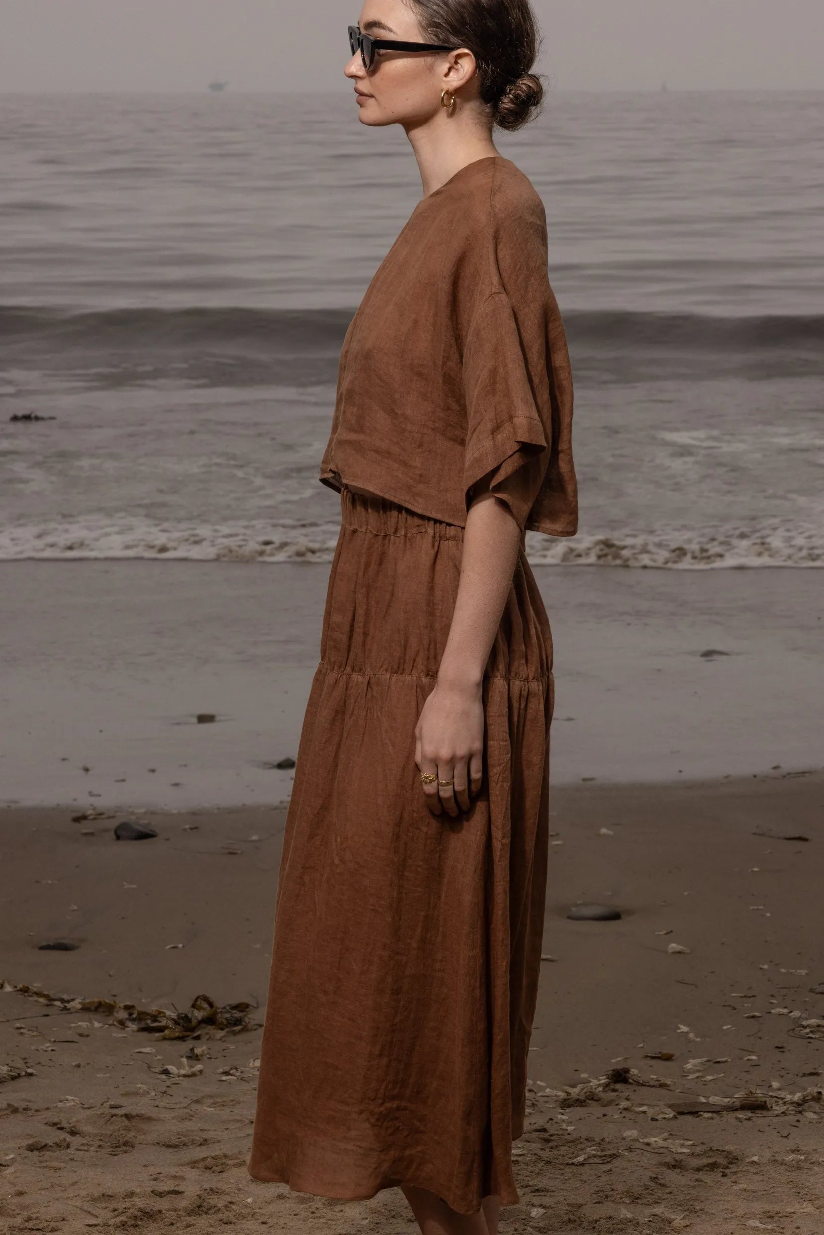 Mojave Top - Clay Tissue Linen - Heidi Merrick