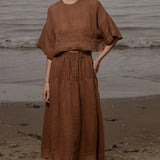 Mojave Top - Clay Tissue Linen - Heidi Merrick