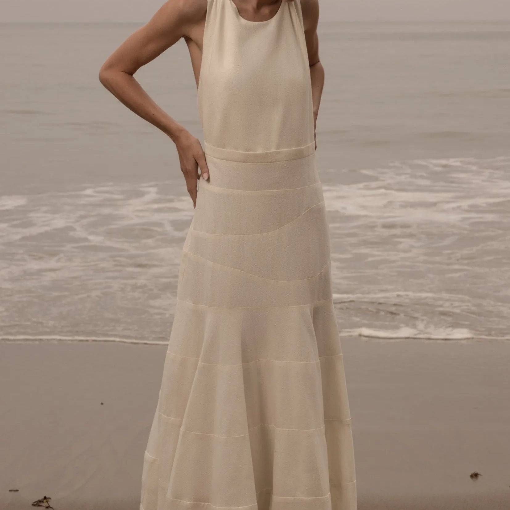 Windsor Gown - Ivory Silk Noil - Heidi Merrick