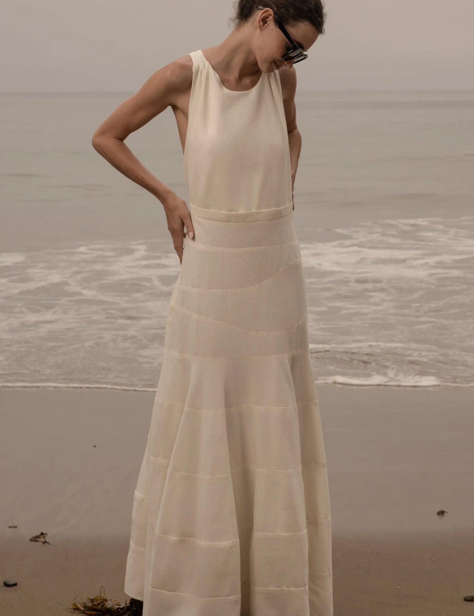 Windsor Gown - Ivory Silk Noil - Heidi Merrick
