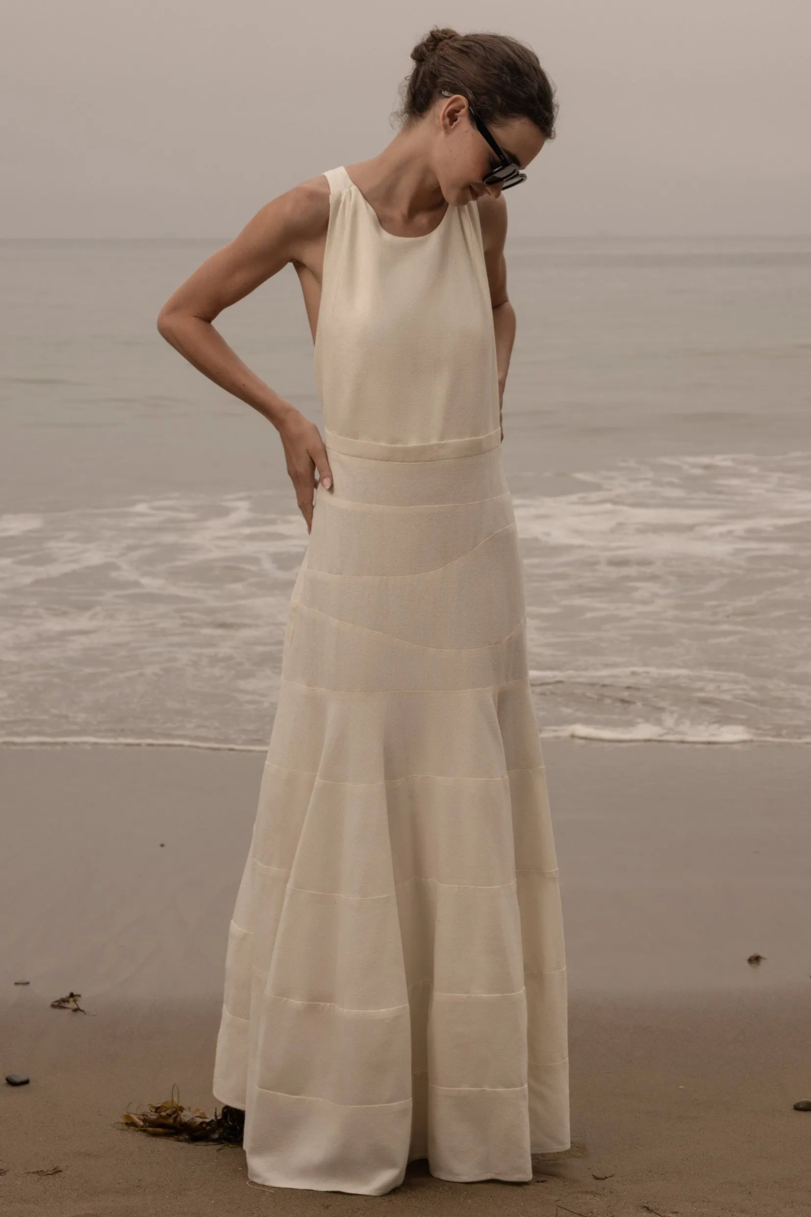 Windsor Gown - Ivory Silk Noil - Heidi Merrick