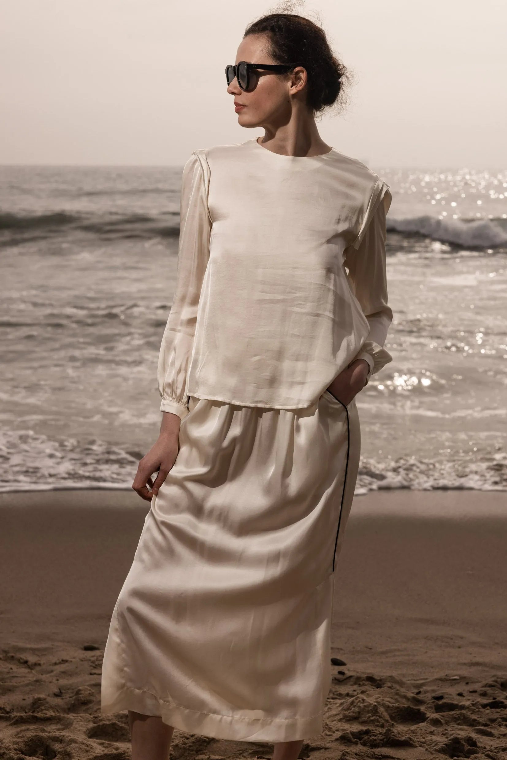 Maeve Skirt - Ivory - Heidi Merrick