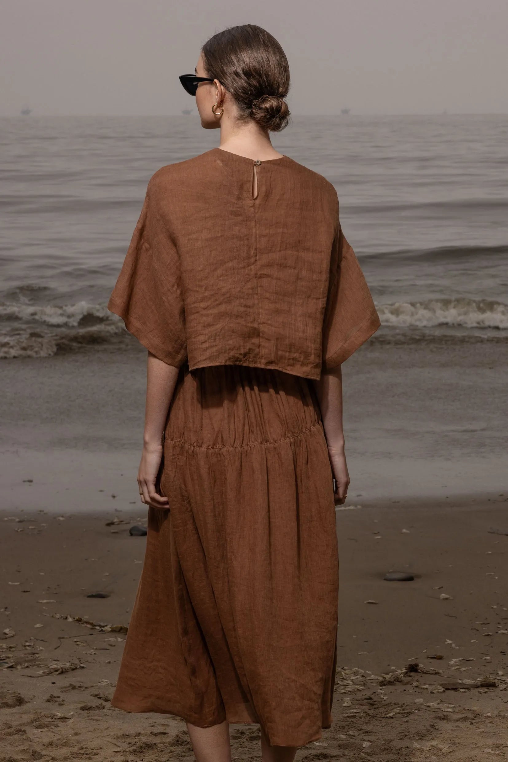 Mojave Top - Clay Tissue Linen - Heidi Merrick