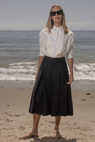 Contessa Skirt - Noir Silk & Hemp