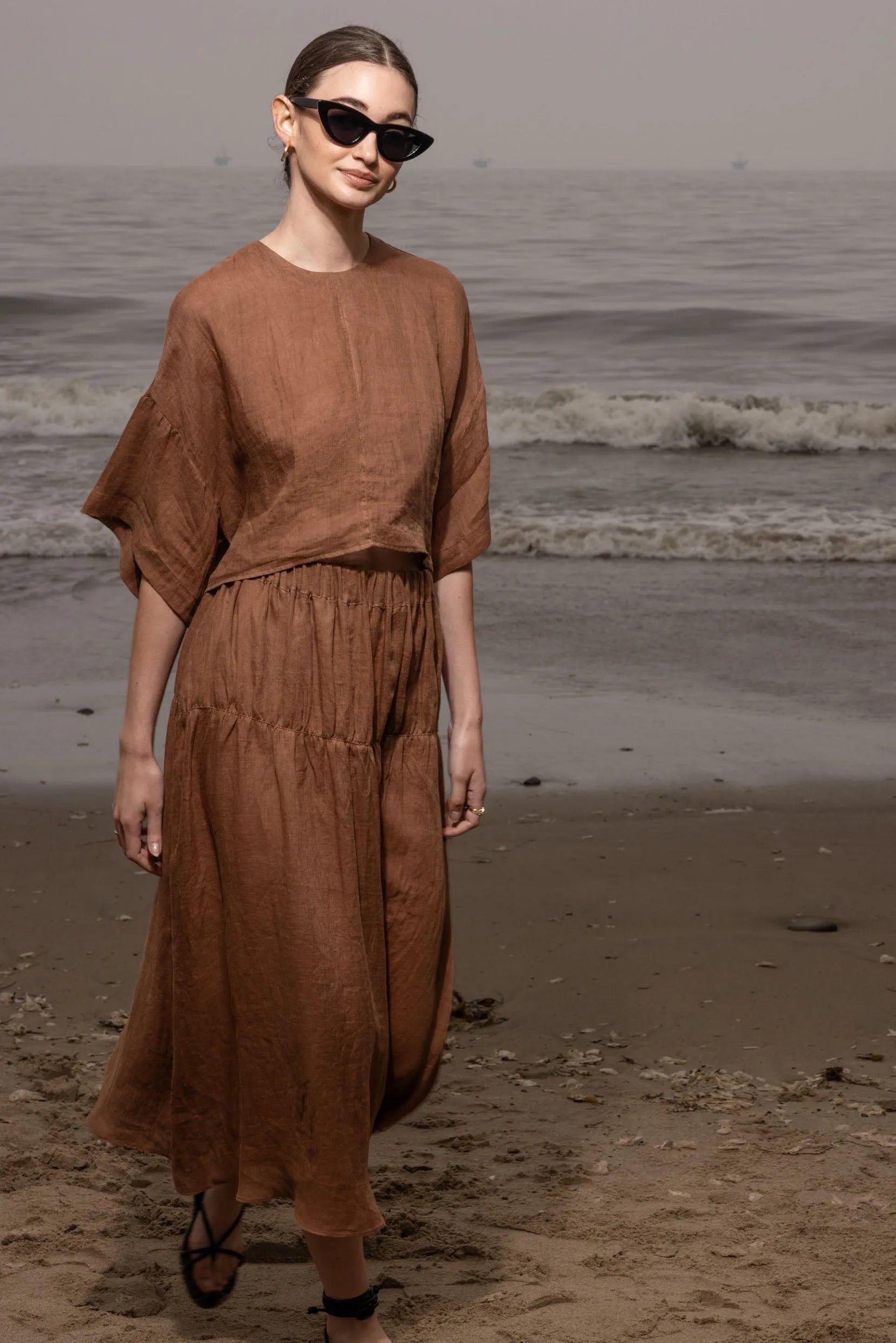 Mojave Top - Clay Tissue Linen - Heidi Merrick