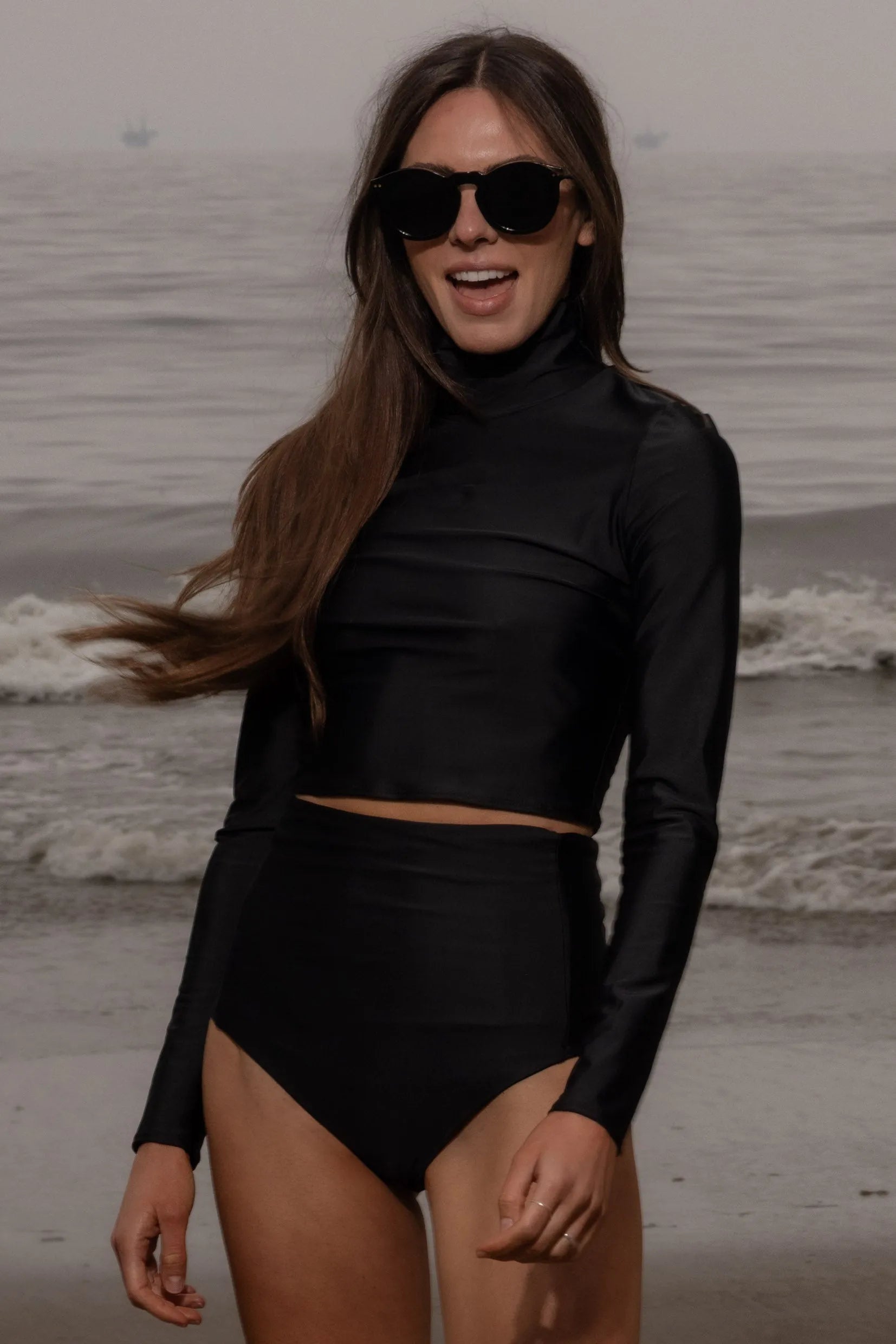 Aegean Rashguard - Black - Heidi Merrick