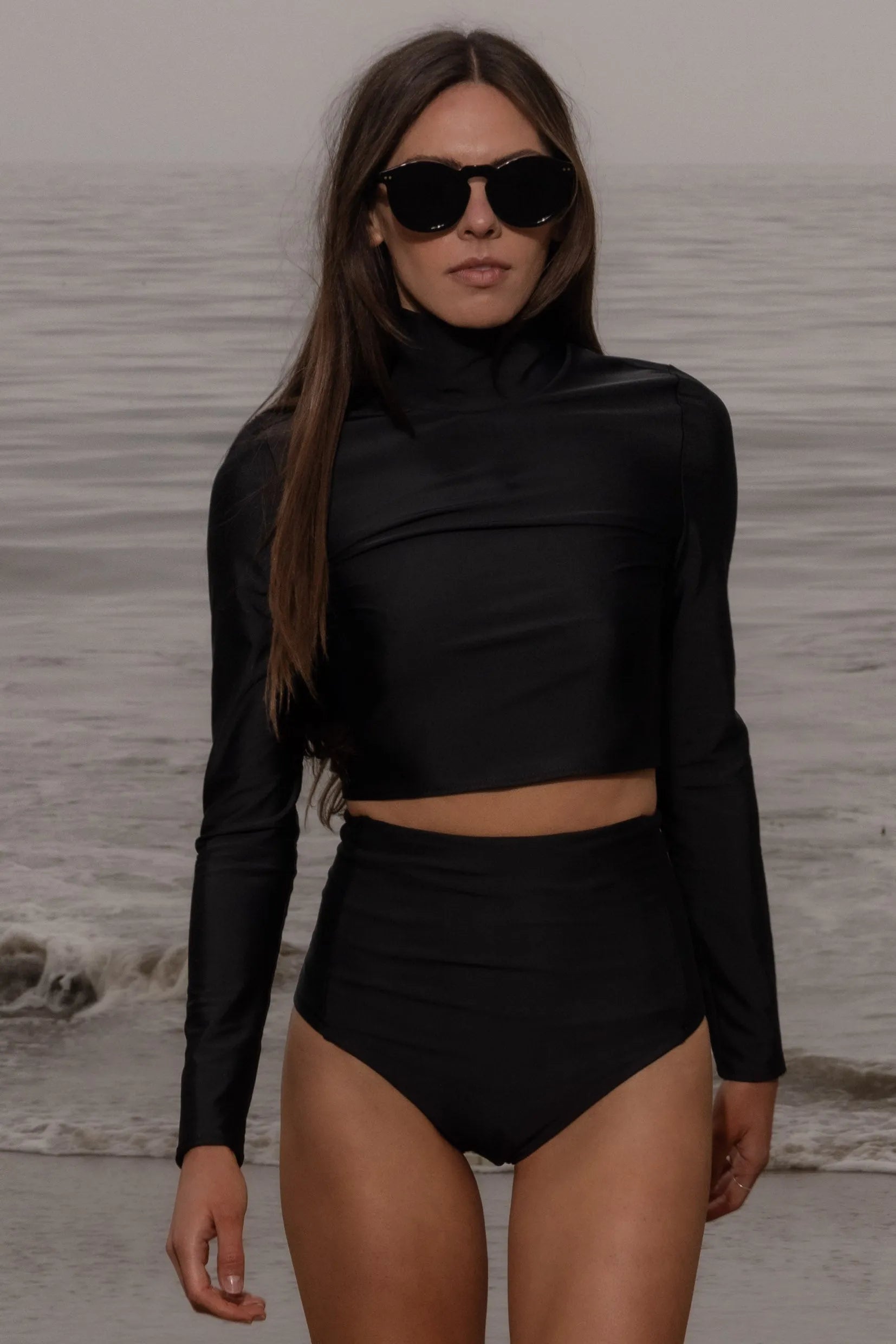 Aegean Rashguard - Black - Heidi Merrick
