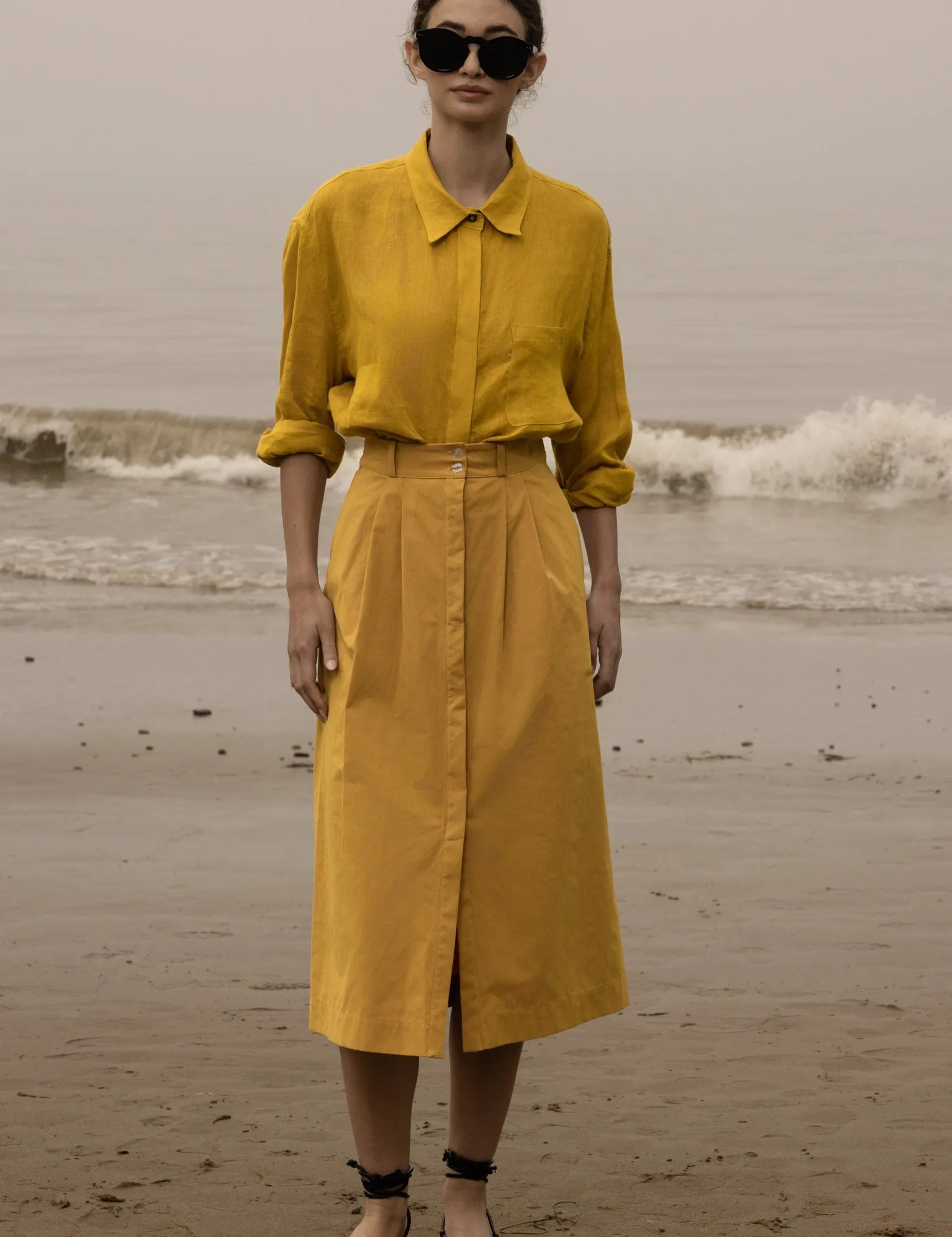 Camille Skirt - Jaune Trench - Heidi Merrick