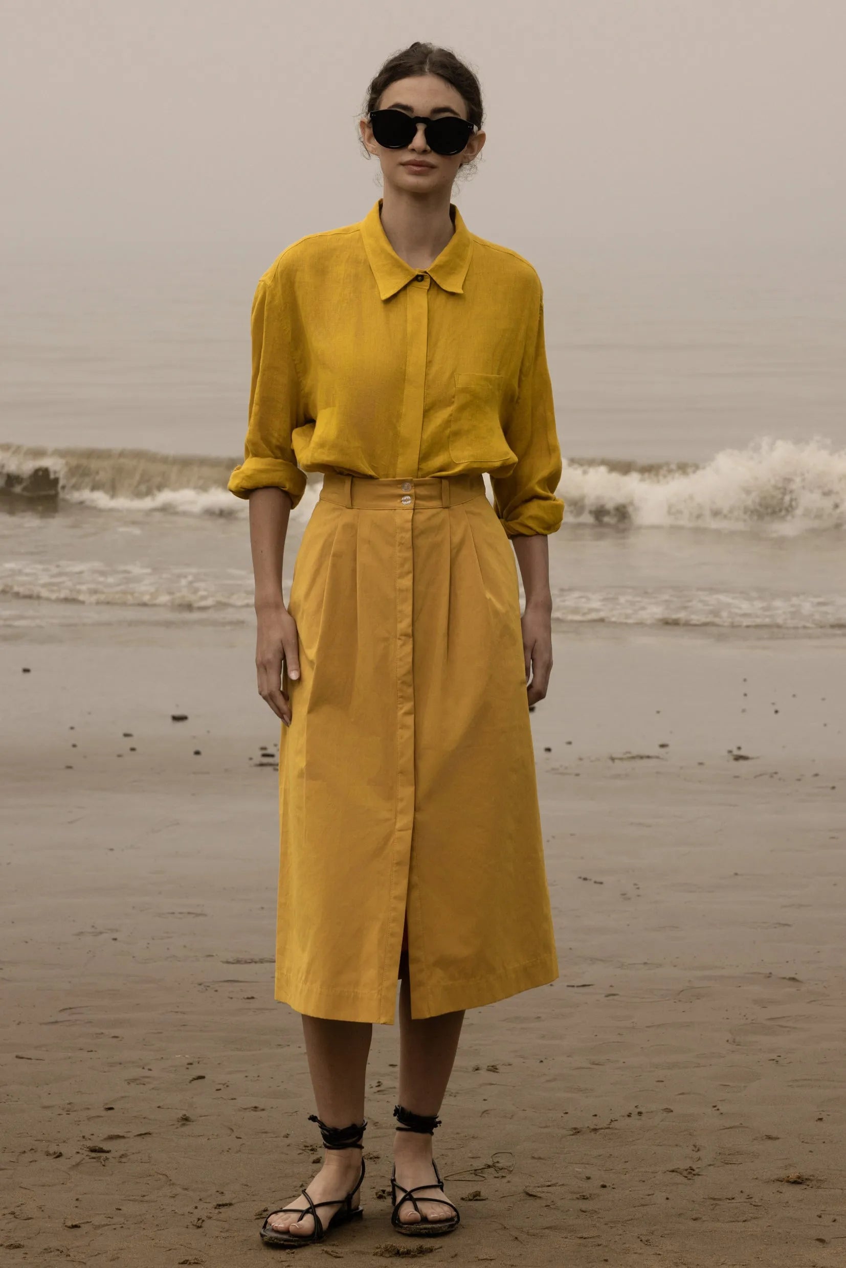 Camille Skirt - Jaune Trench - Heidi Merrick
