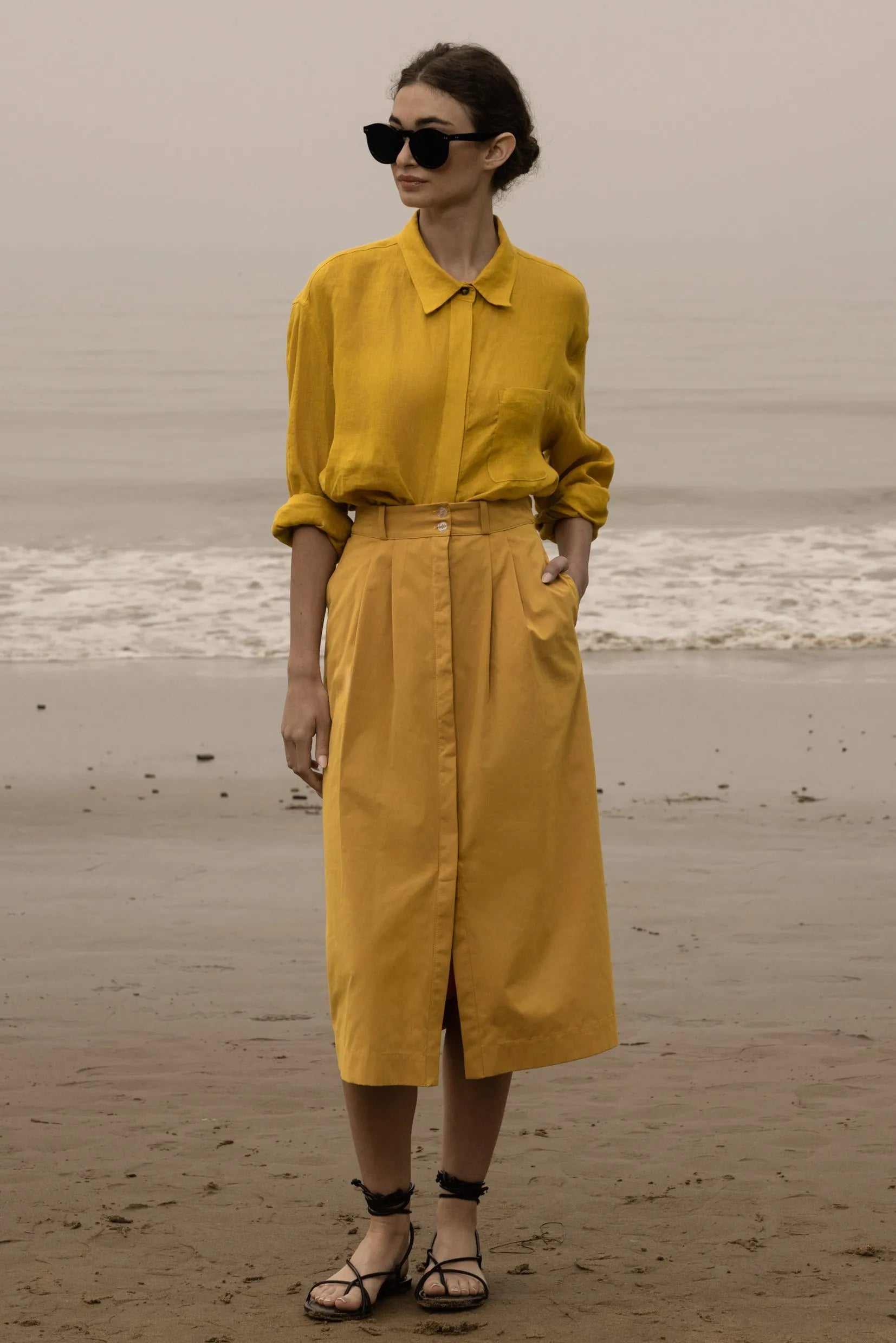 Camille Skirt - Jaune Trench - Heidi Merrick