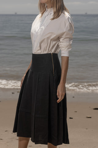 Contessa Skirt - Noir Silk & Hemp