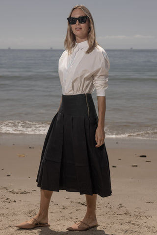 Contessa Skirt - Noir Silk & Hemp