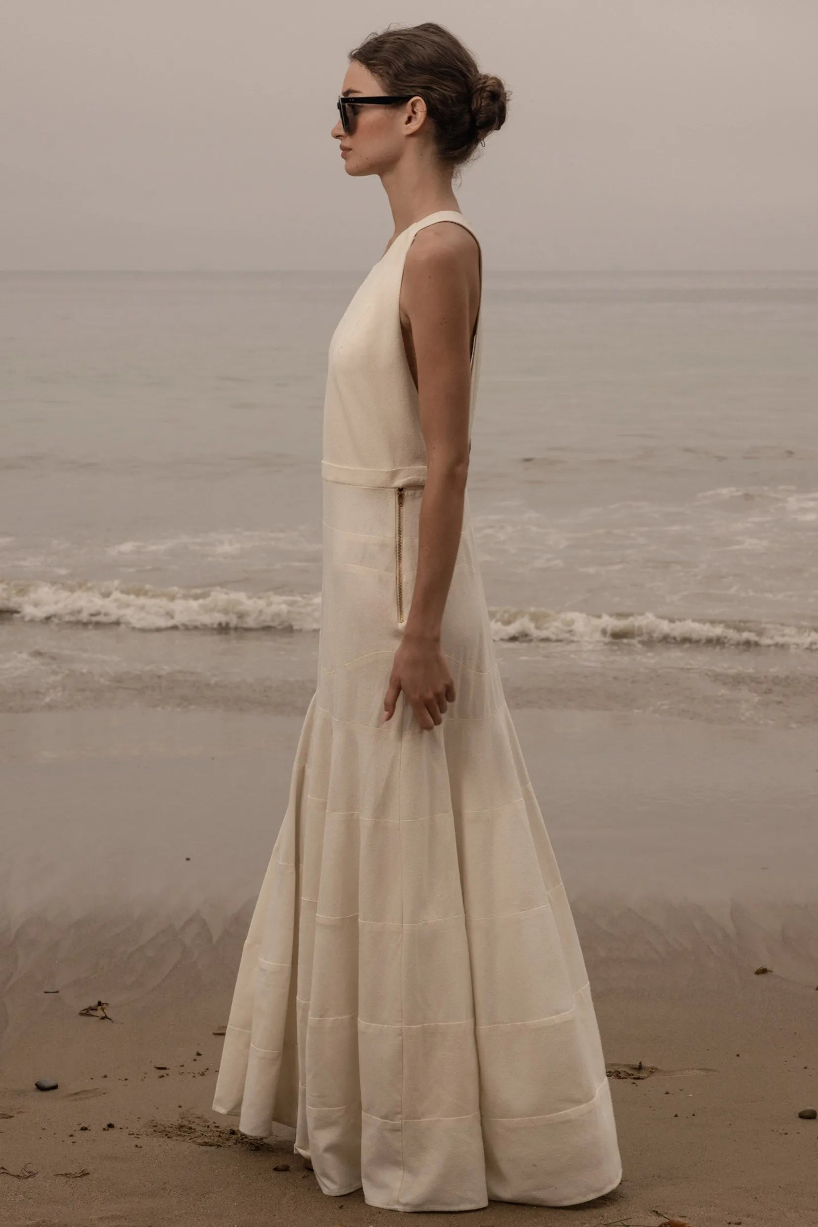Windsor Gown - Ivory Silk Noil - Heidi Merrick