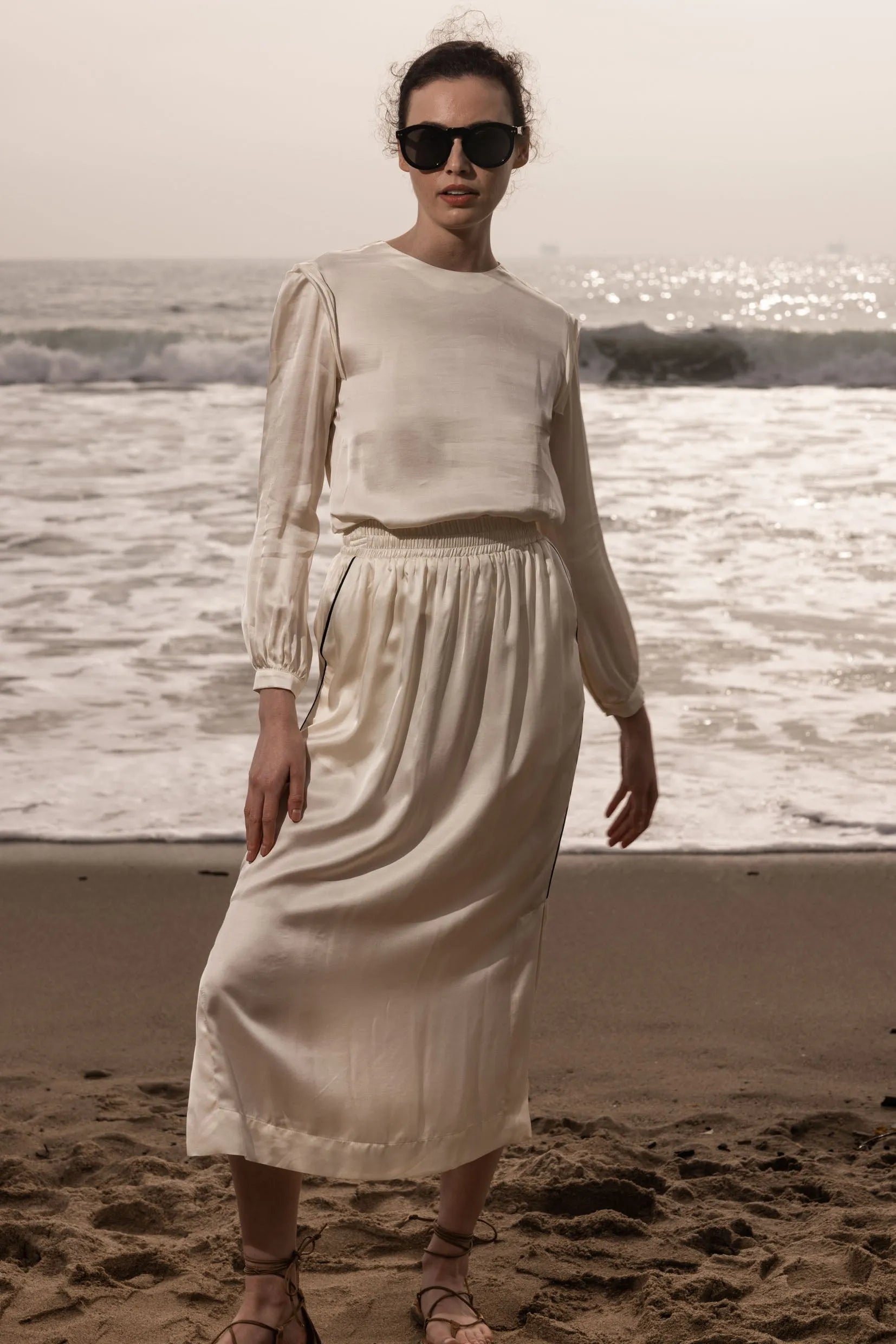 Maeve Skirt - Ivory - Heidi Merrick