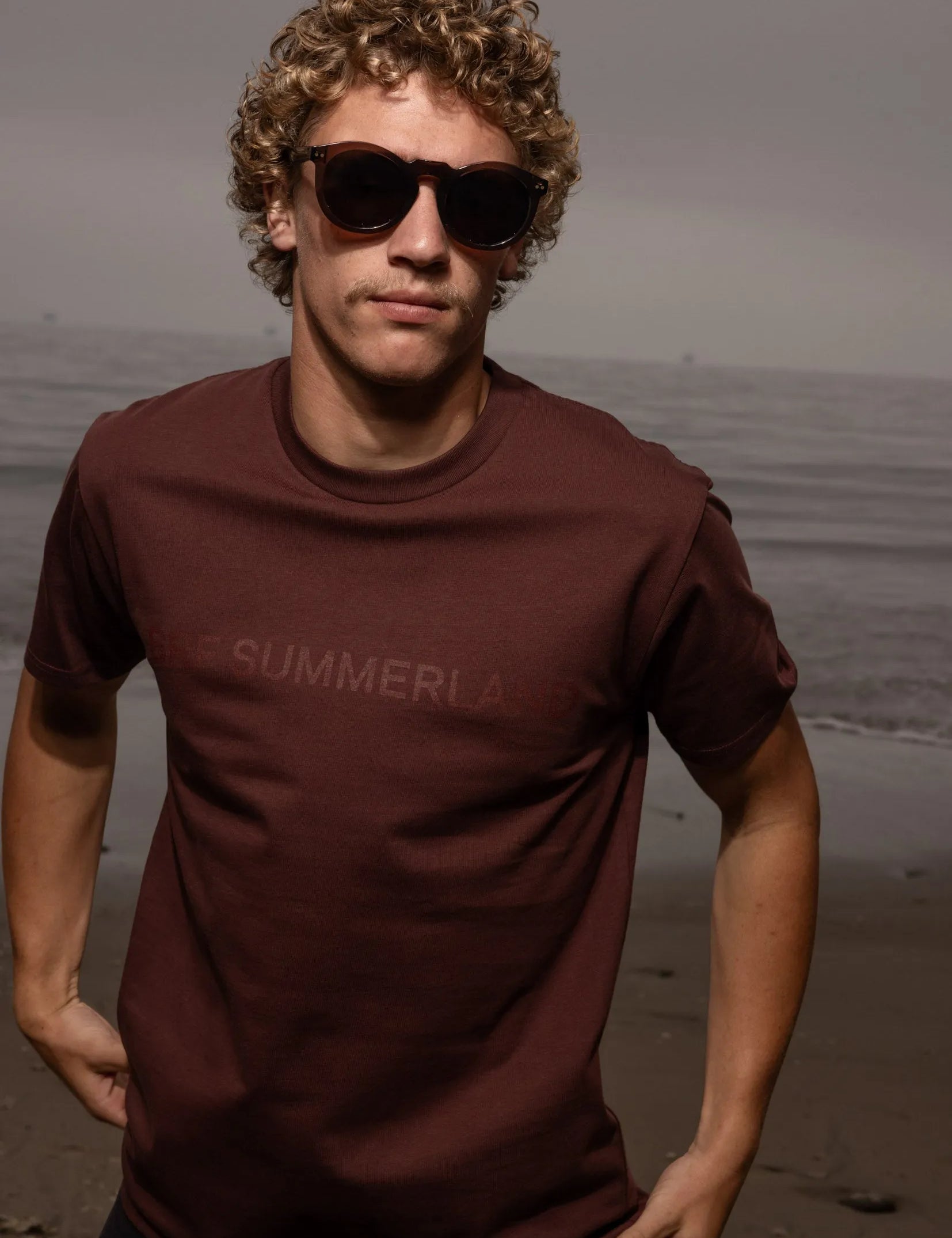 SRF SUMMERLAND Unisex Tee - Chocolate - Heidi Merrick