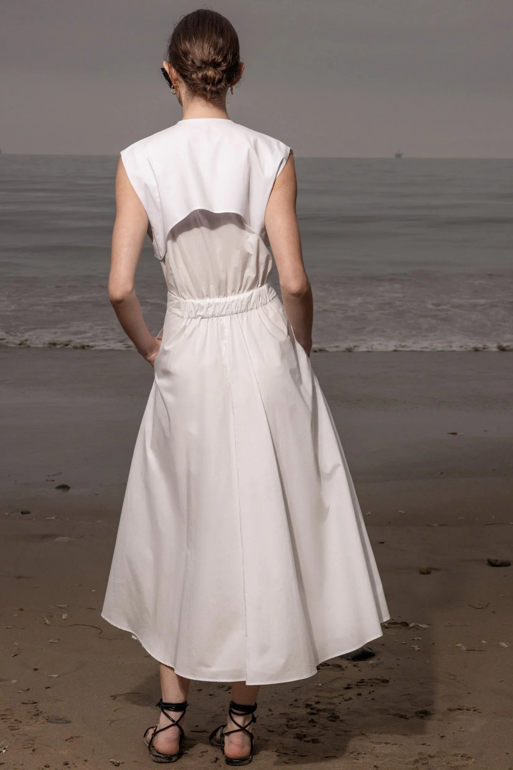 Tasya Dress - White Shirting - Heidi Merrick