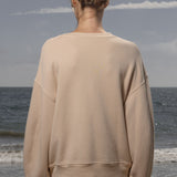 Barrel Sleeve 70's SRF LA Crewneck - Antique Cream Embroidered - Heidi Merrick