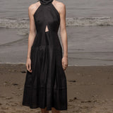 Ginger Dress - Noir Silk & Hemp - Heidi Merrick