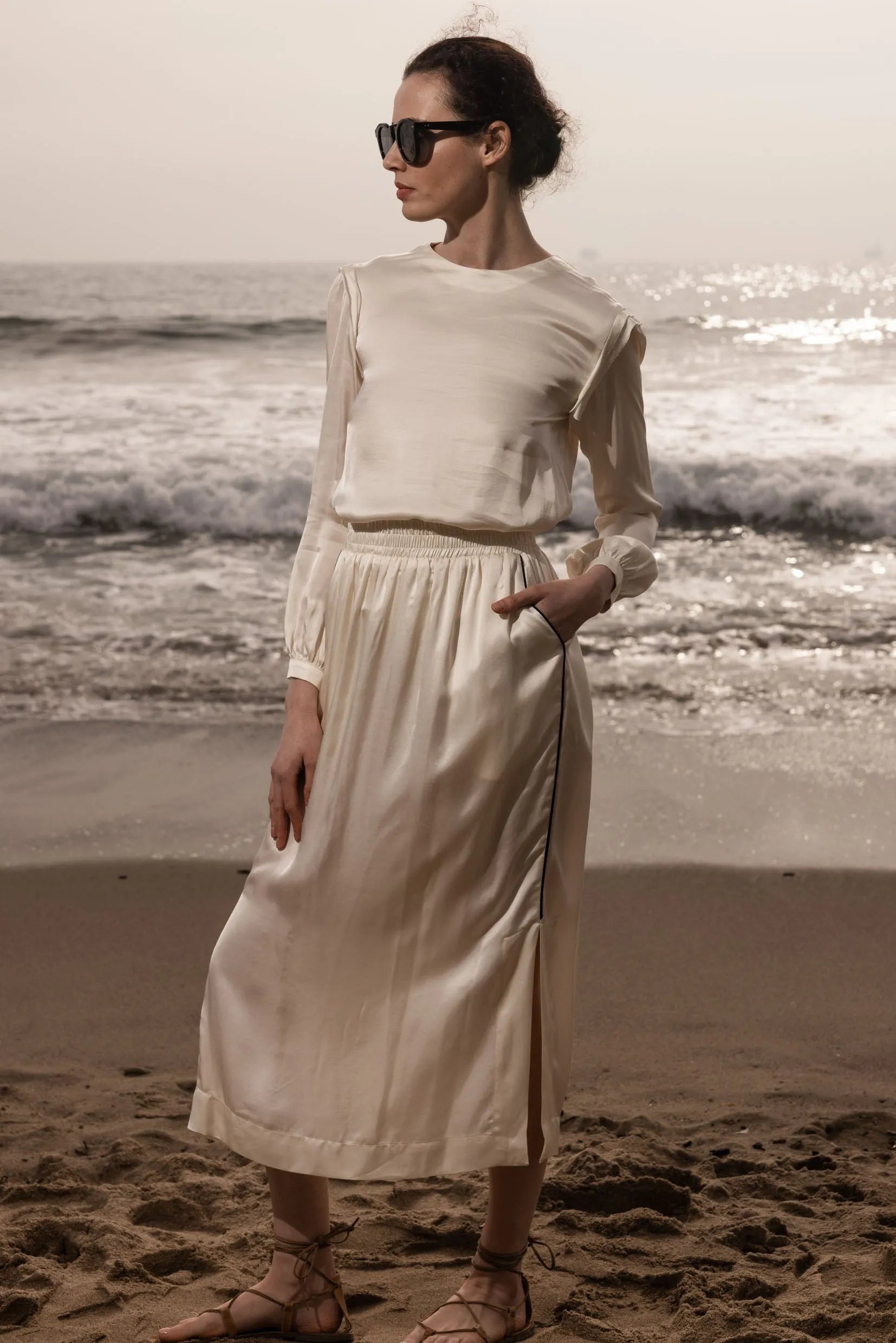 Maeve Skirt - Ivory - Heidi Merrick