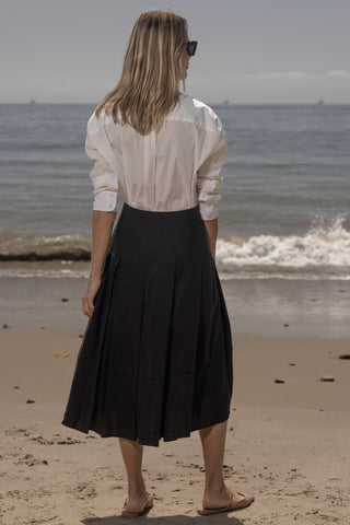 Contessa Skirt - Noir Silk & Hemp