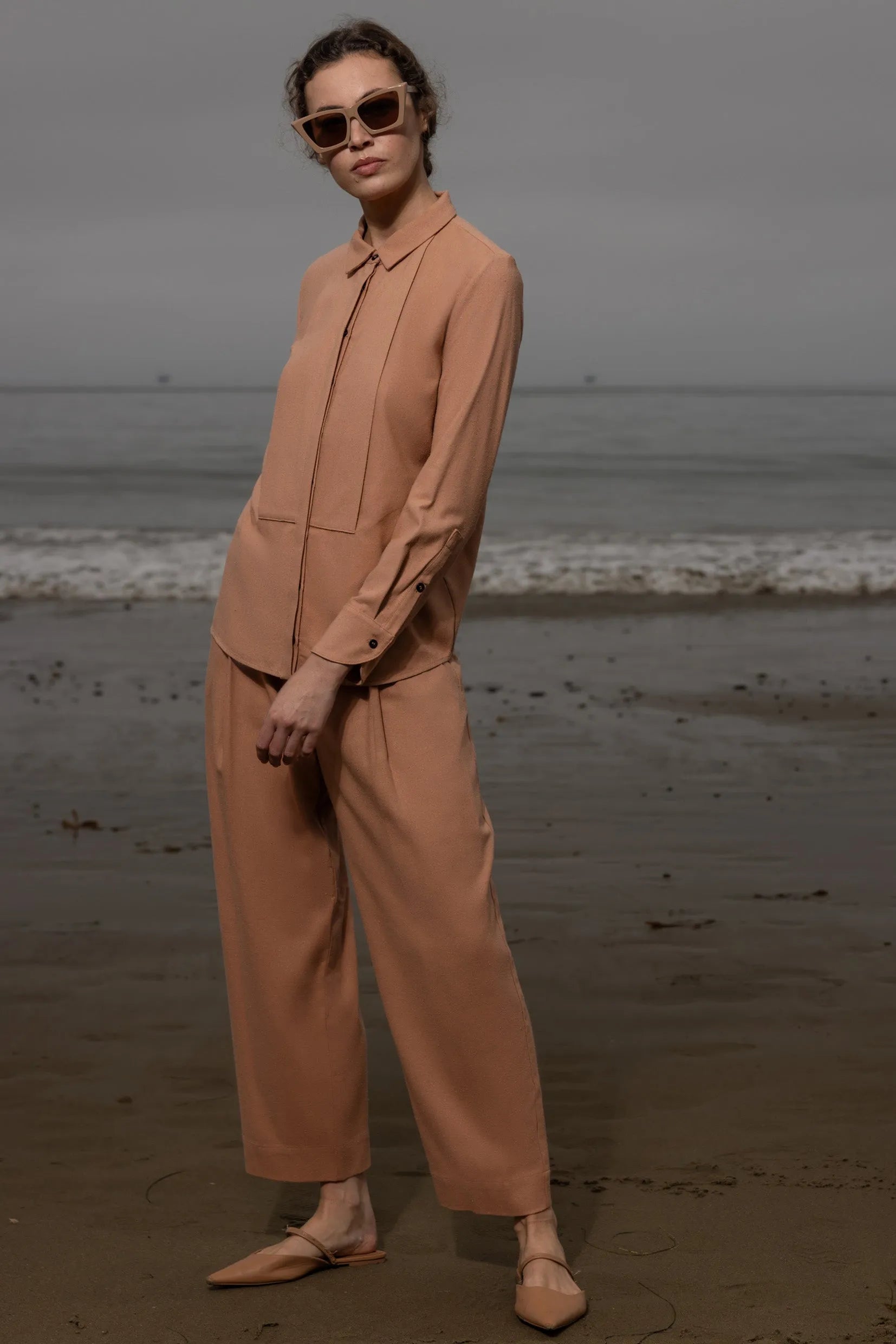 Baptise Pant - Blush Silk Noil - Heidi Merrick