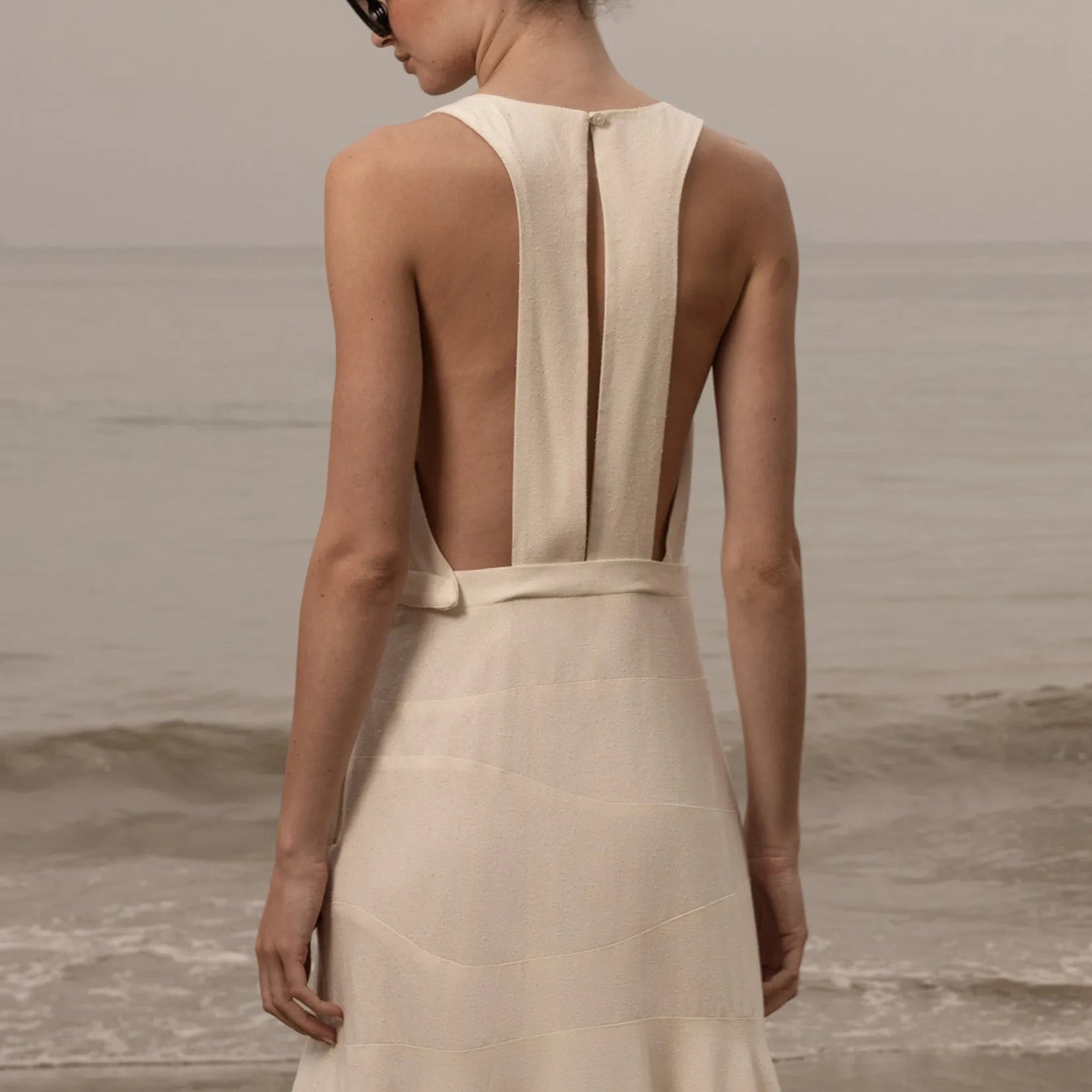 Windsor Gown - Ivory Silk Noil - Heidi Merrick