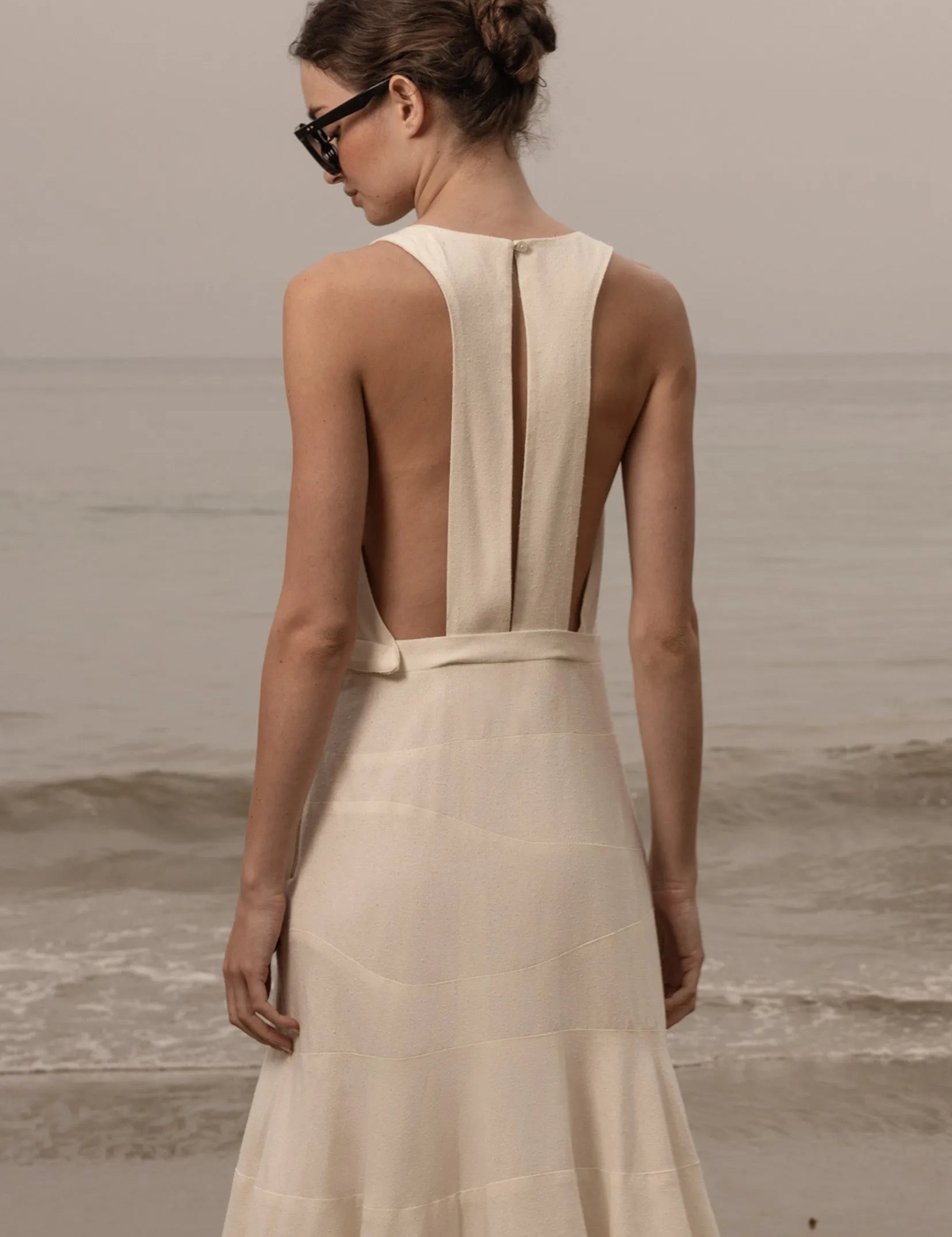 Windsor Gown - Ivory Silk Noil - Heidi Merrick
